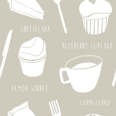 bardak ve tatlı menüsü.