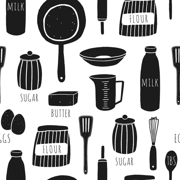 料理の要素を持つパターン — ストックベクタ