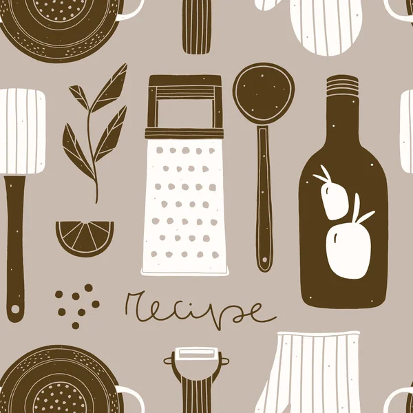 Modèle d'articles de cuisine — Image vectorielle