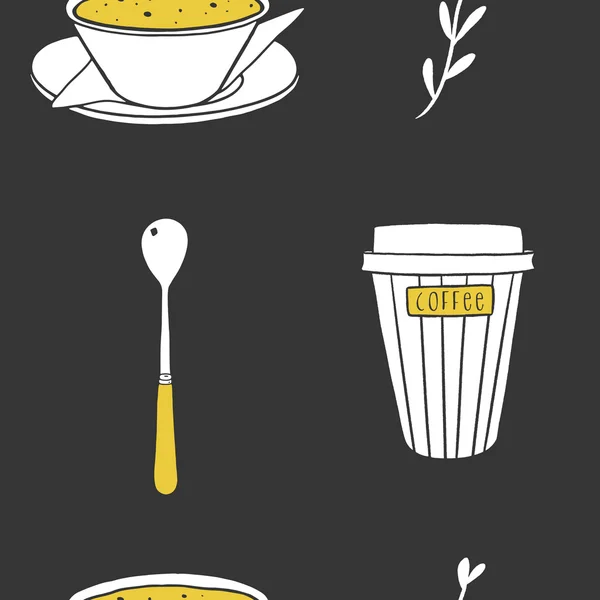 Vasos de papel y gachas de avena — Vector de stock