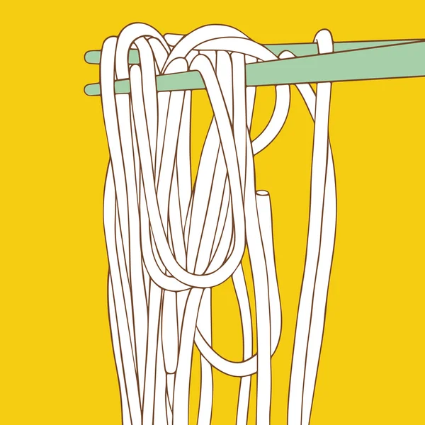 Elle çizilmiş şehriye ve yemek çubukları