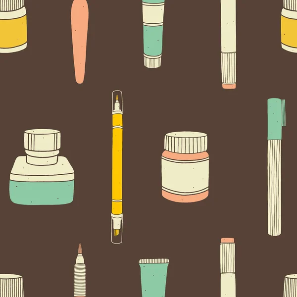 Patroon van art supplies — Stockvector