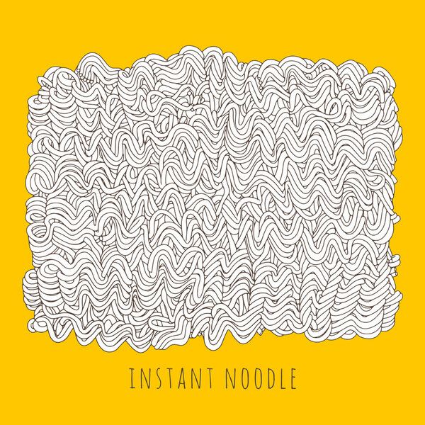 Instant noodle with lettering