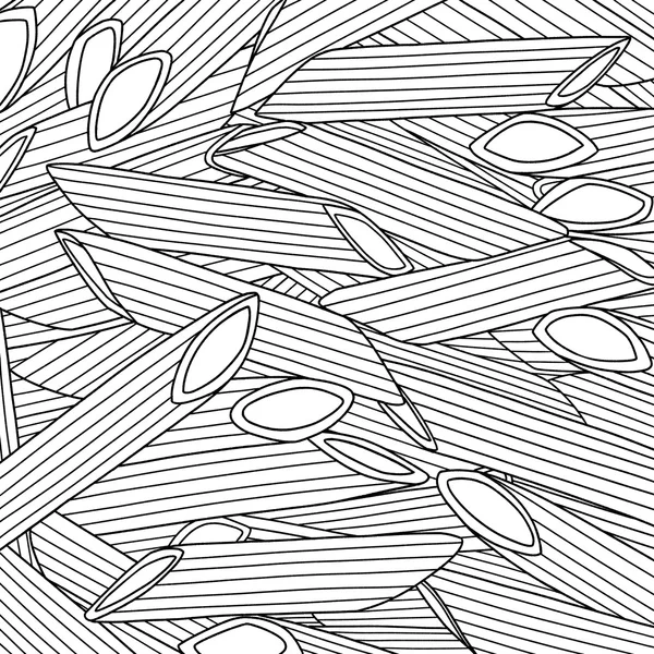 Çizilmiş penne makarna arka plan el