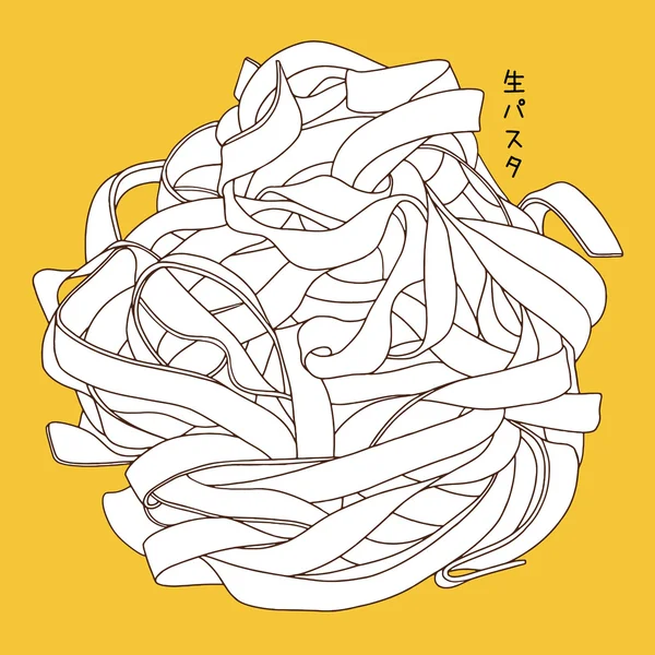 Ev yapımı taze makarna vektör çizim