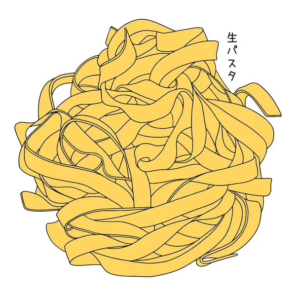 Ev yapımı taze makarna resimde beyaz zemin üzerine