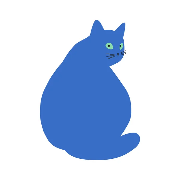 Χαριτωμένο Κινούμενο Σχέδιο Πίσω Κάθισμα Γάτα Διάνυσμα Επίπεδη Μινιμαλιστική Διανυσματική — Διανυσματικό Αρχείο