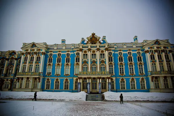 Старое Здание Заснеженном Парке Крупным Планом Открытом Воздухе — стоковое фото