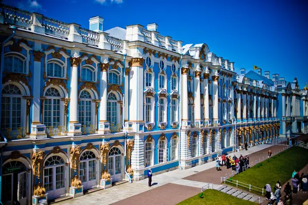 Edifício Azul Velho Parque Livre — Fotografia de Stock