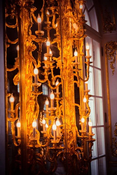 Vintage Lamp Gemaakt Van Metaal Glas Close — Stockfoto