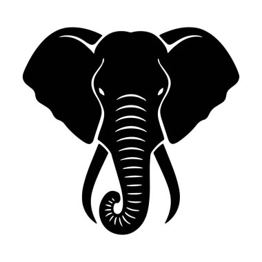 Fil Başı Silüet Vektör Resimleri