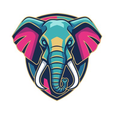 Fil maskotu tasarımı vektör çizimi