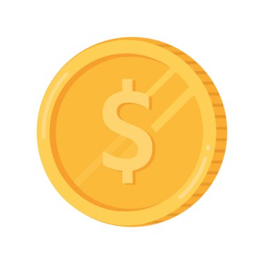Gold Dollar Coin design Illustration