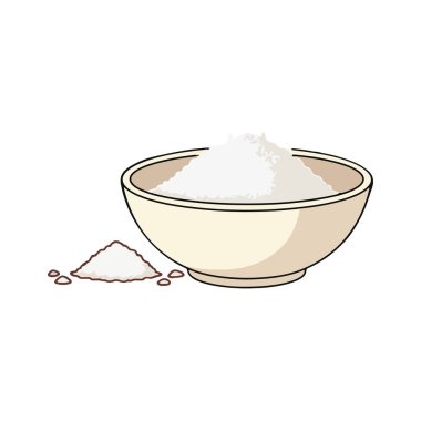 Illustration grated coconut design vector