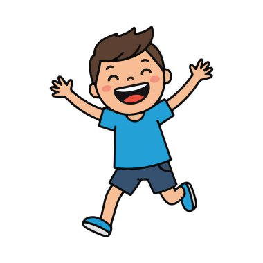 Mutlu Çocuk Zıplama Çizgi Filmi