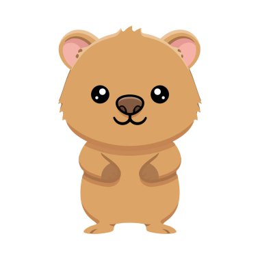 Şirin Quokka çizgi film tasarımı İllüstrasyonu