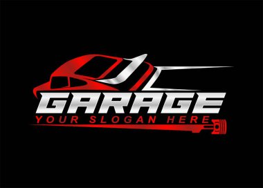 Otomobil garajı konsepti premium logo tasarımı. Otomotiv endüstrisi için mükemmel bir logo.