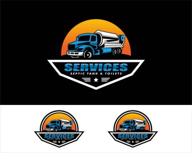 kamyon septik tankı temizleme logo hizmeti modern biçim vektör illüstrasyonuName