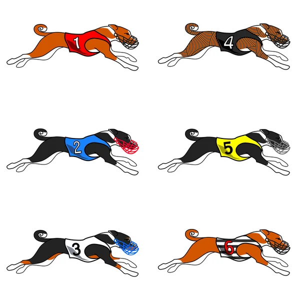 Set da corsa cane basenji 01 — Vettoriale Stock