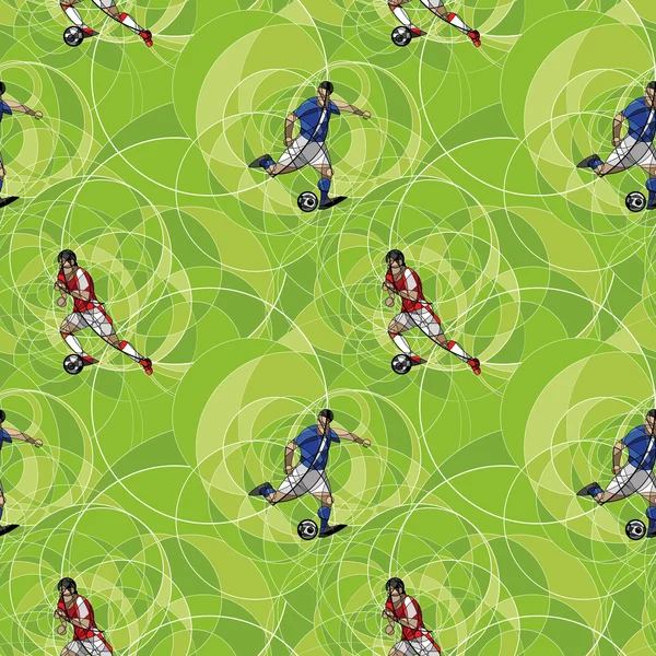 Futbol (futbol) oyuncular üzerinde yeşil bir arka plan ile Seamless Modeli
