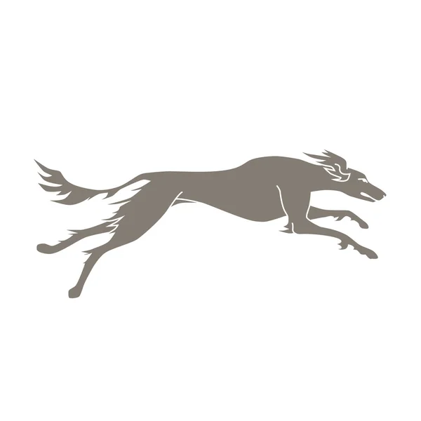 Silueta de perro corriendo raza saluki — Archivo Imágenes Vectoriales