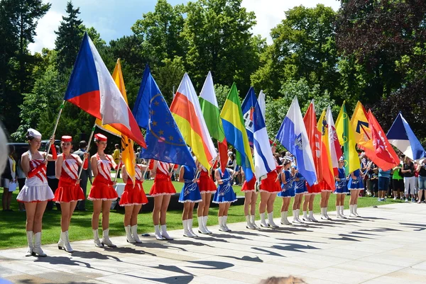 Poděbrady, Česká republika: 18. 6. 2016: tým mažoretek, národní mistrovství České republiky — Stock fotografie