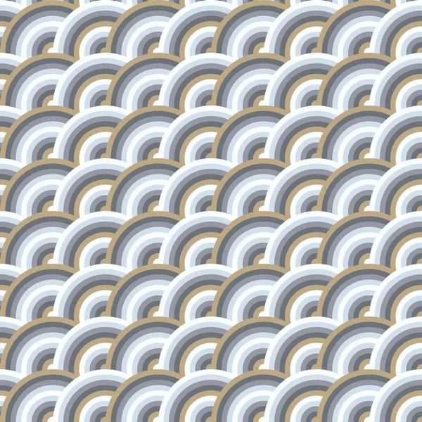 鱗片スタイルで円のシームレスなパターン ベクトル — ストックベクタ