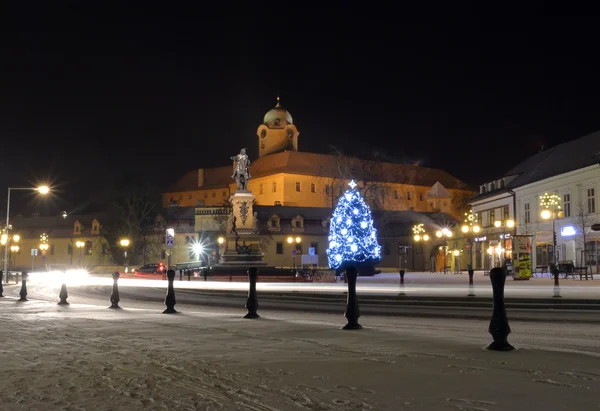 Choinka na placu w Podebrady, Republika Czeska — Zdjęcie stockowe