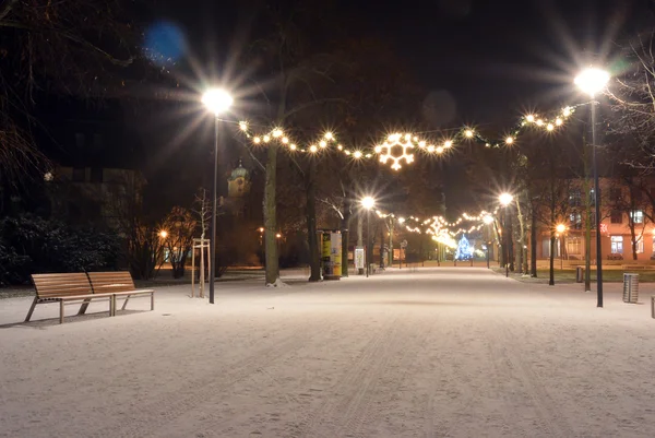 Podebrady Çek Cumhuriyeti'nde Noel aydınlatma