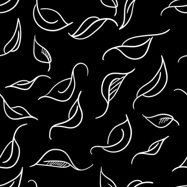 Grafik yaprakları ile çiçek seamless modeli