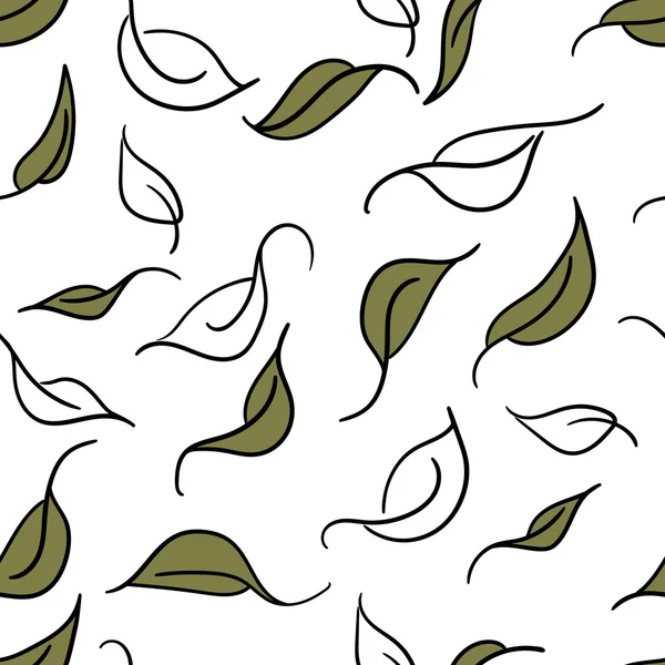 Цветочный бесшовный узор с графическими листьями — стоковый вектор