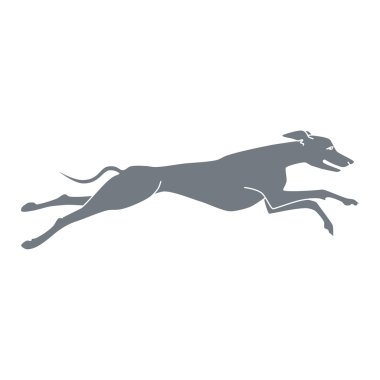 silhouette of running dog whippet breed clipart