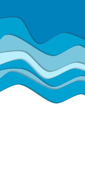 Curva de agua azul olas fondo — Vector de stock