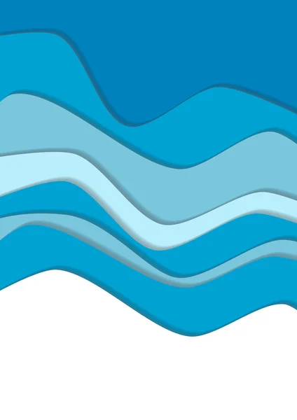 Curva de agua azul olas fondo — Vector de stock