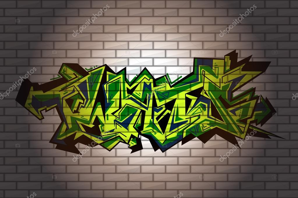 Graffiti Brick Wall Vector Wall Design Ideas