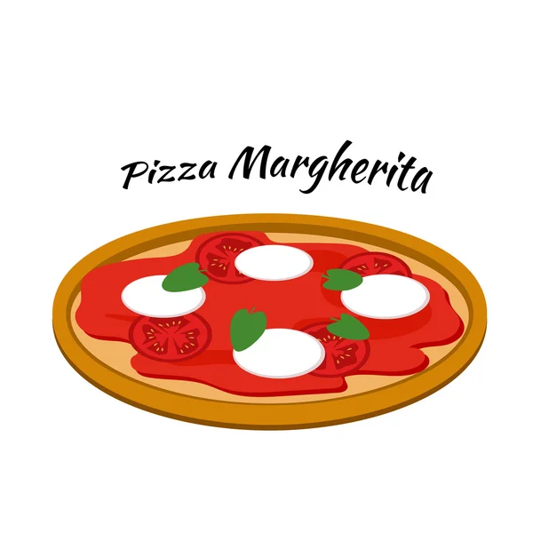 Πίτσα margherita, εικονογράφηση σε επίπεδη στυλ — Διανυσματικό Αρχείο