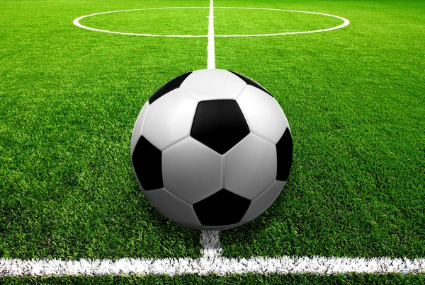 Soccer ball on the grass — Stock Photo, Image