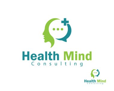 Sağlık zihni logosu yaratıcı tasarım konsepti Psikoloji kliniğine danış