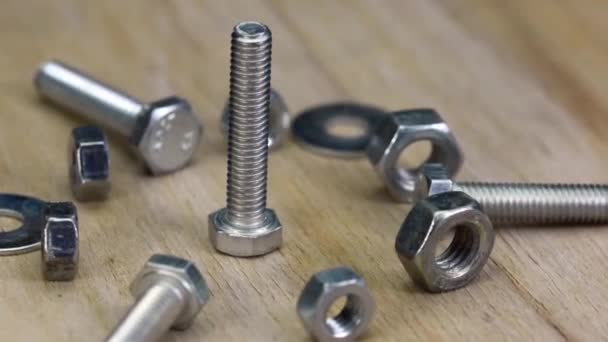 Stainless Steel Bolts Screw Nails — Stock Video