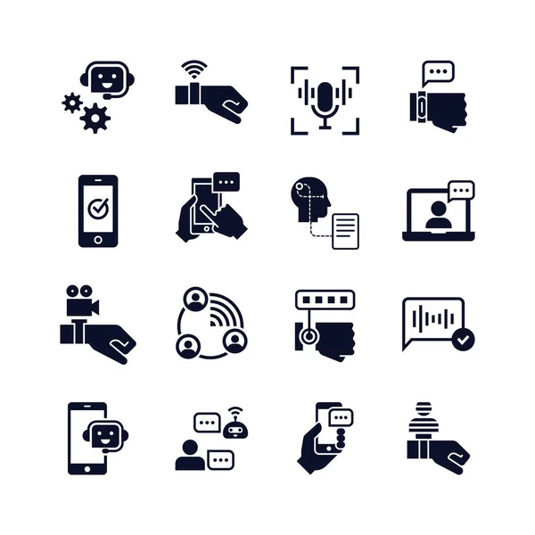 Conjunto de ícones de comunicação Ilustração De Bancos De Imagens