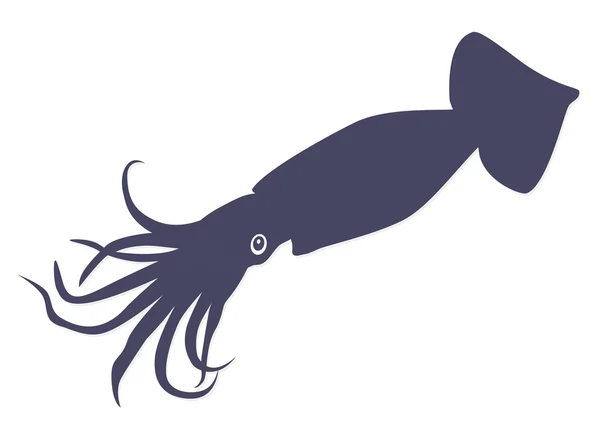 Beyaz bir arka plan üzerinde izole mavi mürekkep balığı. Vektör çizim — Stok Vektör