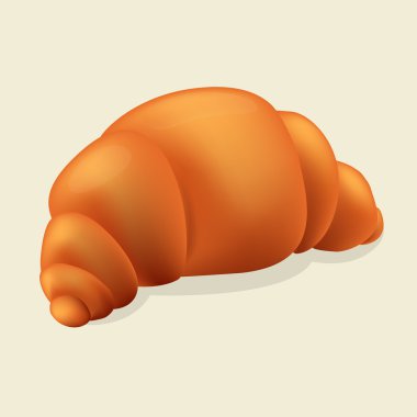 Kruvasan gölge ile. Vektör çizim