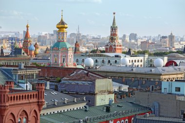 Kod üzerinden Moskova'nın tarihi şehir merkezinin havadan görünümü