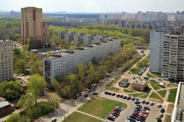 Aerial view of the city Balashikha in Moscow region, Russia. clipart