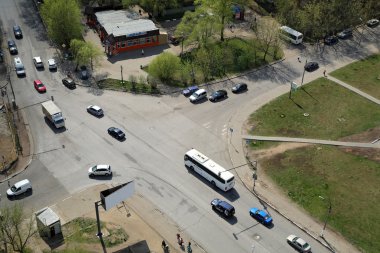 Balashikha, Rusya - 29 Nisan 2014: Yukarıdan şehir kavşak City Balashikha, Rusya Federasyonu.