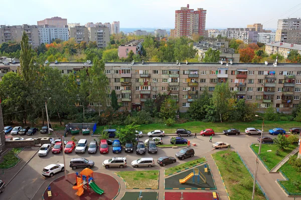 Lytkarino, Rusya - Eylül, 20, 2015. Lytkarino Rusya'nın Moskova bölgesinde şehrin havadan görünümü.