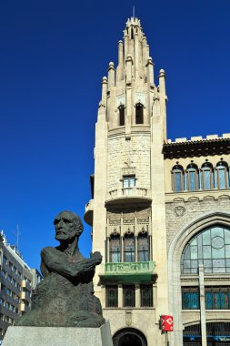 BARCELONA, SPAIN - SEPTEMBER, 29, 2014. Monument to Francesc Cambo in Barcelona, Spain.  clipart
