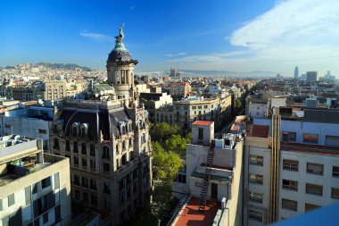 Barcelona merkezi Panoraması. İspanya