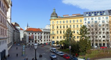 Vienna, Avusturya - 22 Şubat 2016: Tarihi kent merkezine, Viyana, Avusturya.