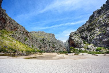 The beginning of the famous gorge Torrent de Pareis. Island Majorca, Spain. clipart